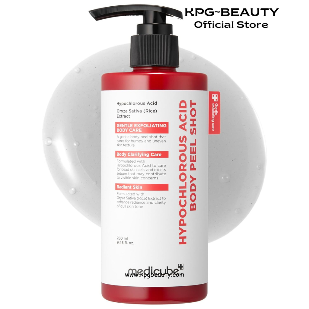 medicube Body Peel Shot with Hypochlorous Acid | Gentle Body Exfoliating Serum for Dead Skin Cells, Rough Patches & Uneven Texture | Rice Extract, Panthenol for Hydrating & Smoothing Care | 9.46 fl.oz Medicube