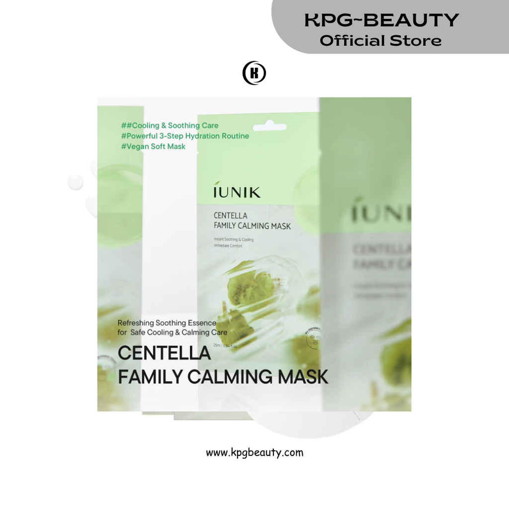 IUNIK Centella Calming Sheet Mask – Centella Asiatica & Vitamin B5 Soothing & Hydrating Vegan Sheet Mask for Sensitive & Dry Skin, Korean Skincare, 10 Sheets IUNIK