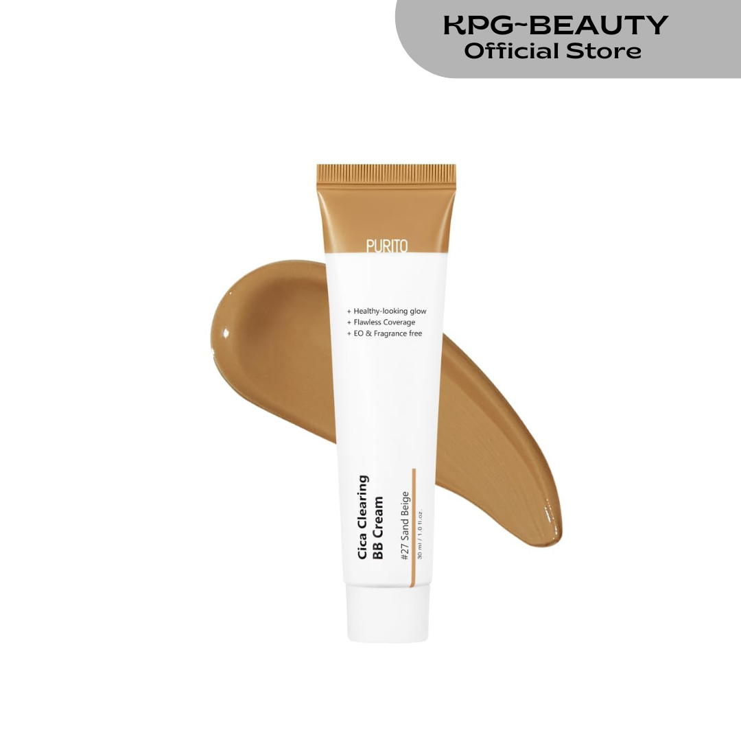 PURITO Cica Clearing BB Cream #27 Sand Beige 1 fl.oz / 30ml, Vegan bb cream Purito Seoul