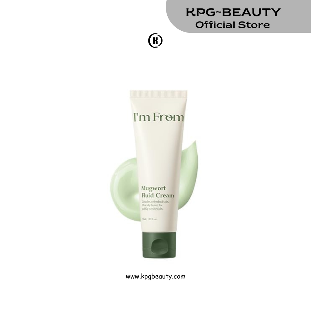 I’m From Mugwort Fluid Cream, Lightweight Calming Moisturizer, Hydrating & Skin Balancing, Sensitive Skin, Vegan Korean Skin Care IAM FROM