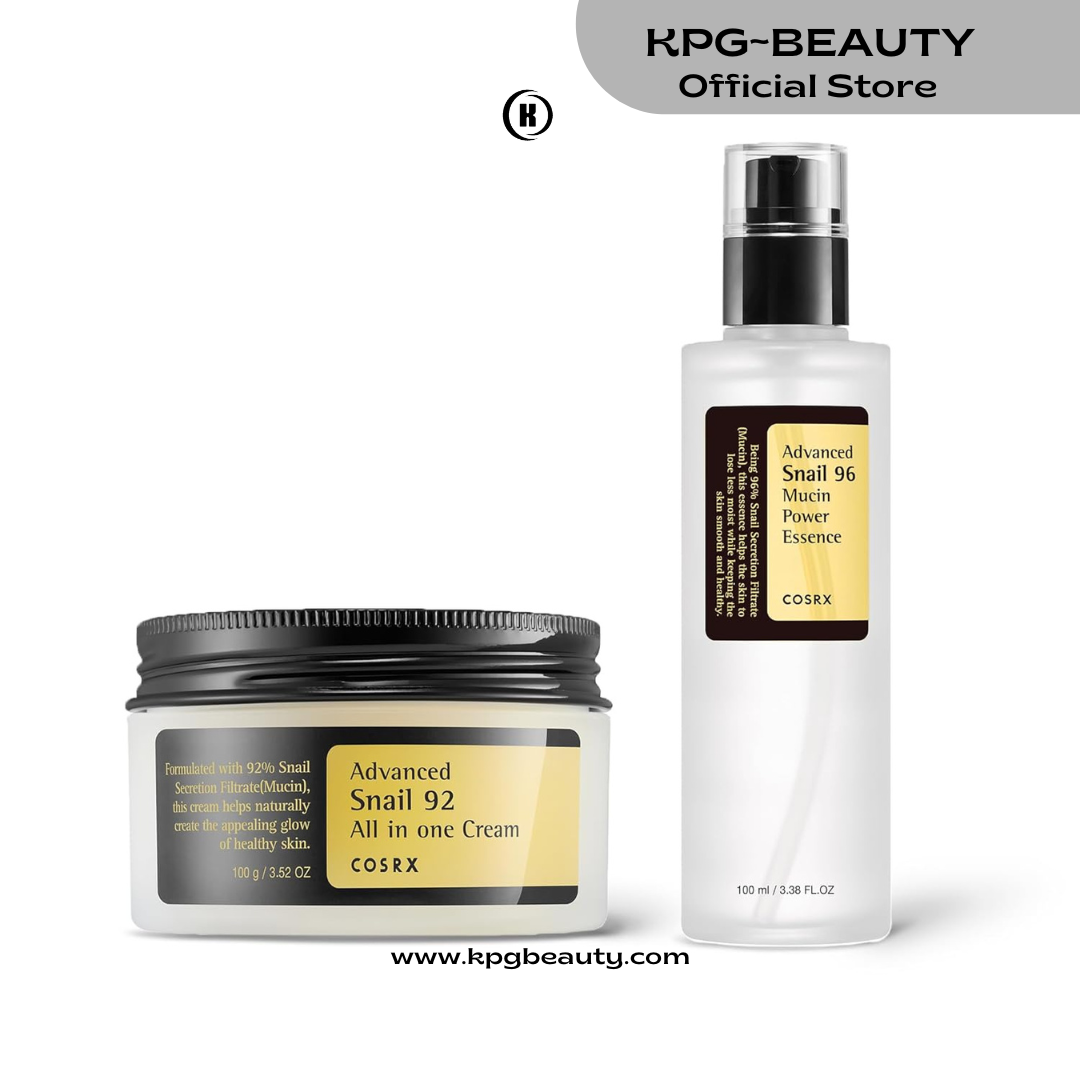 COSRX Best Seller Duo- Snail 92 Cream & Snail 96 Essence, Daily Face Gel Moisturizer and Hydrating Serum for Face with Snail Secretion Filtrate, Korean Skin Care