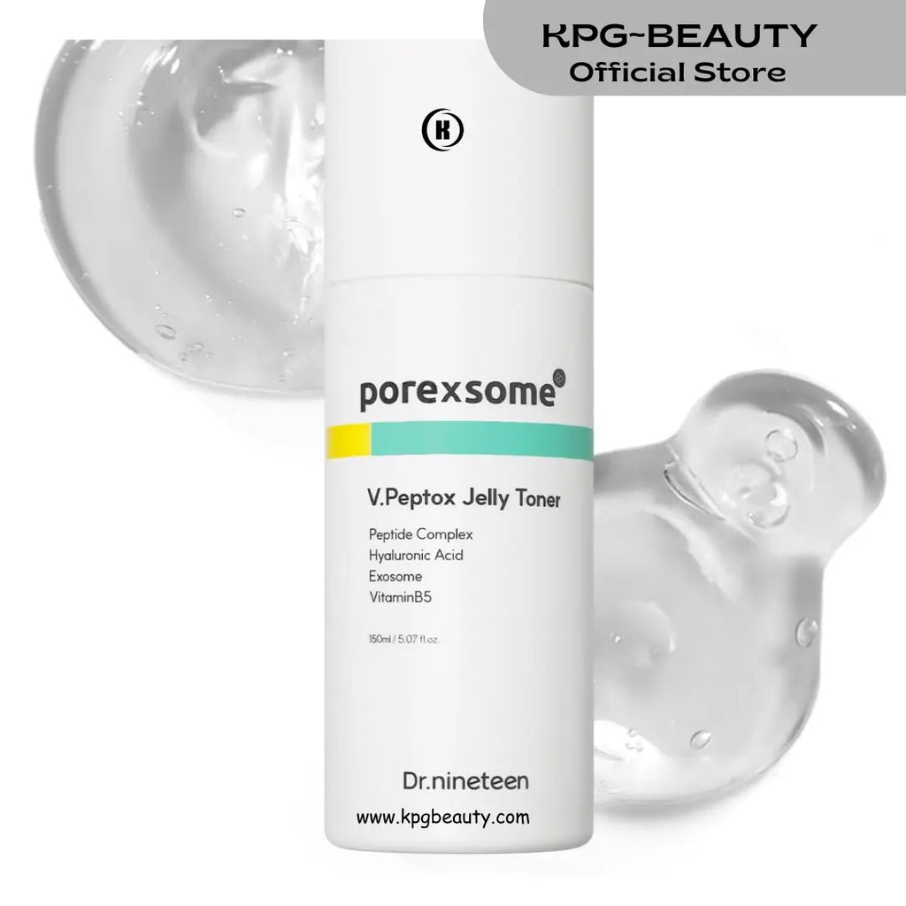 Dr.nineteen V.Peptox Jelly Tonerㅣ13 Peptides 25,000ppm + 10 Hyaluronic Acid(HA) + ExosomeㅣEssence Toner for Pore Tightening & CoolingㅣK-Skincare 150 ML KPG BEAUTY Dr.nineteen