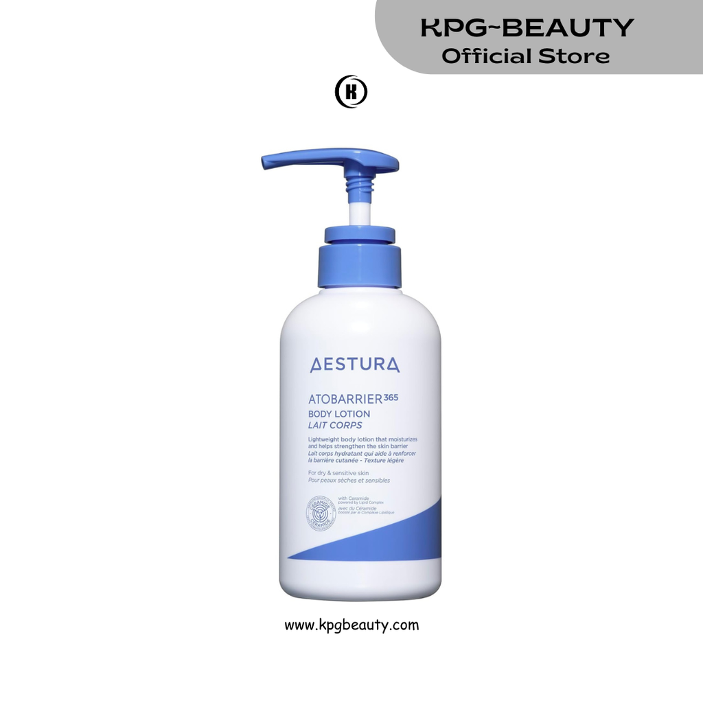 AESTURA ATOBARRIER365 Korean Body Lotion with Ceramides & Glycerin | Lightweight Hydrating Moisturizer for Dry, Sensitive & Eczema-Prone Skin | Fragrance-Free | Korean Skin Care, 400 mL AESTURA