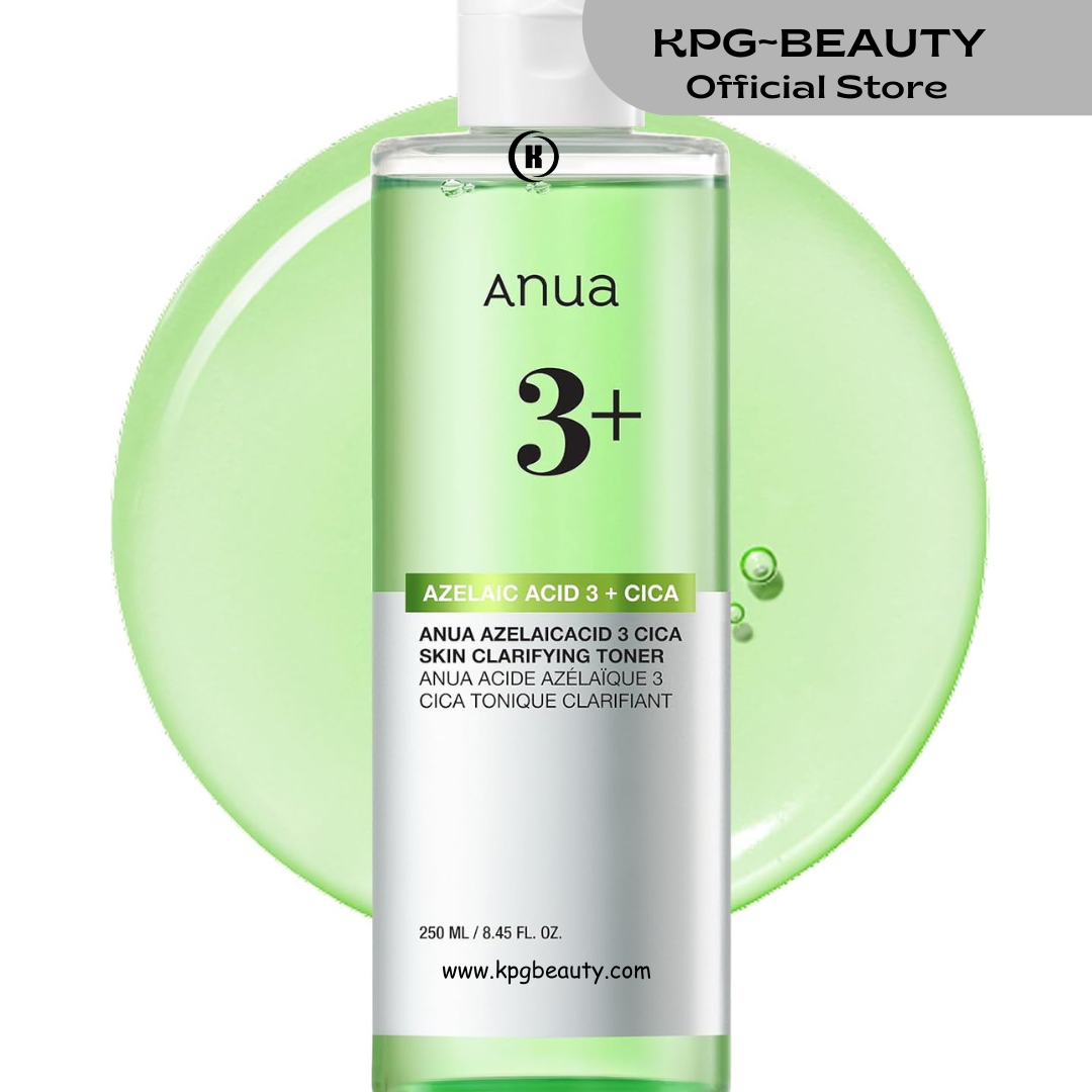 Anua Azelaic Acid 3 CICA Skin Claryfing Toner, Soothing & Clear Care, with Salicylic Acid & Azelaic Acid, Sebum & Spot Care, Suitable for Sensitive Skin, Korean Skin Care (250ml  KPG BEAUTY