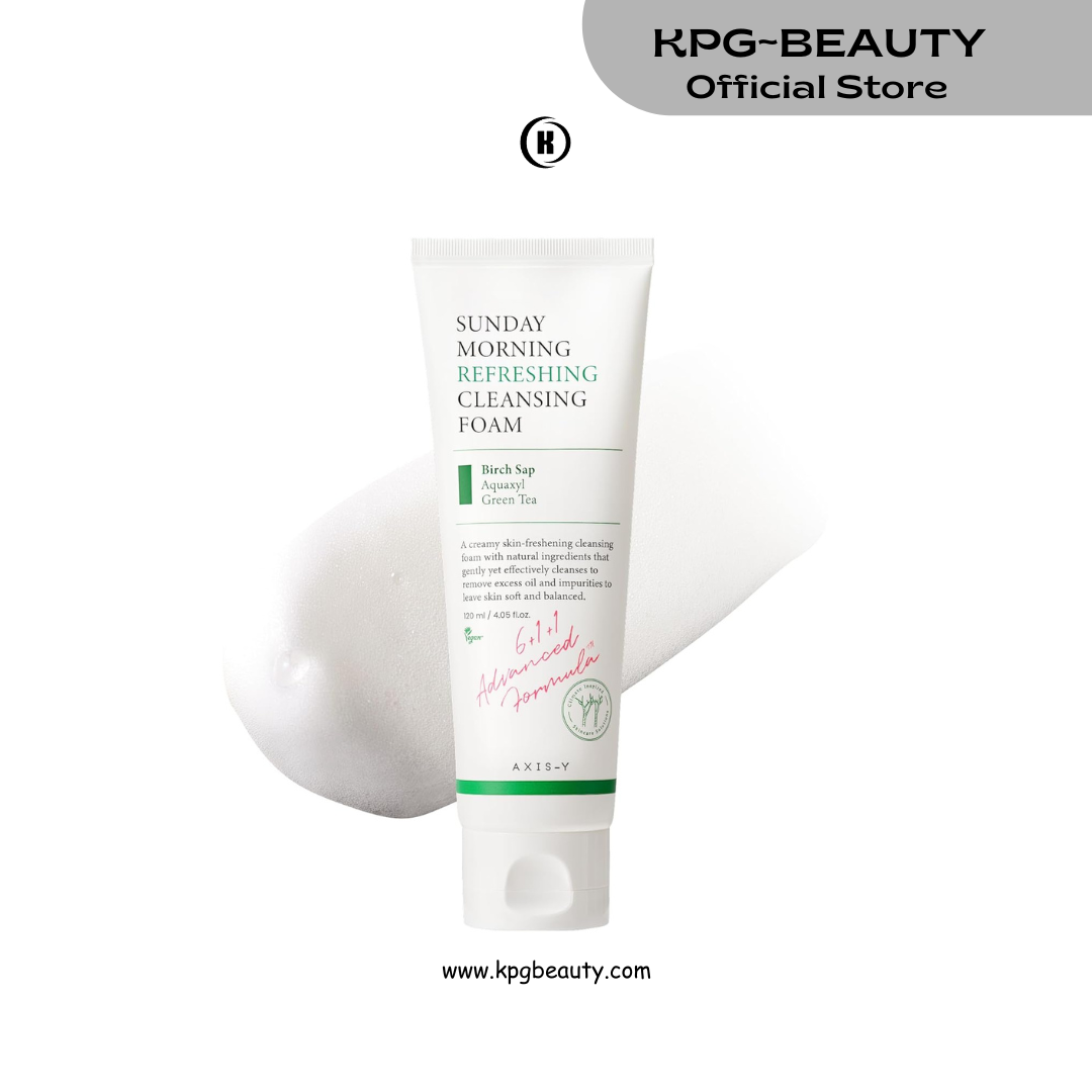 AXIS-Y Sunday Morning Refreshing Cleansing Foam with Birch Sap - Hydrating & Soothing Gentle Facial Cleanser - Vegan Korean Skin Care Face Wash for All Skin Types (4.06 fl. oz.) AXIS-Y