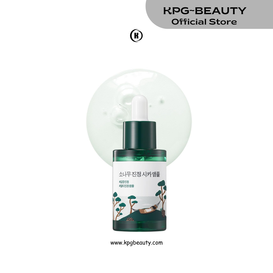 ROUND LAB Pine Calming Cica Ampoule 1.01 Fl Oz, Hydrating and Soothing Serum with Pine Cica and Hyaluronic Acid for Skin Barrier Strengthening, Gentle Exfoliation, and Deep Moisture, Korean Skincare Round Lab