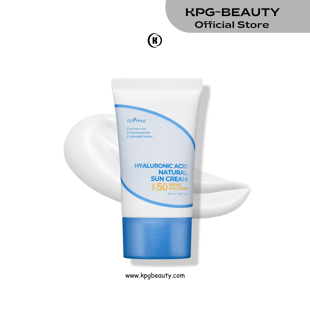 ISNTREE Hyaluronic Acid Natural Suncream SPF 50, Mineral Sunscreen, Gentle Tone-Up Effect, Hydrating Daily Sun Cream, Sensitive Skin Friendly, Korean Skincare, 50ml ISNTREE