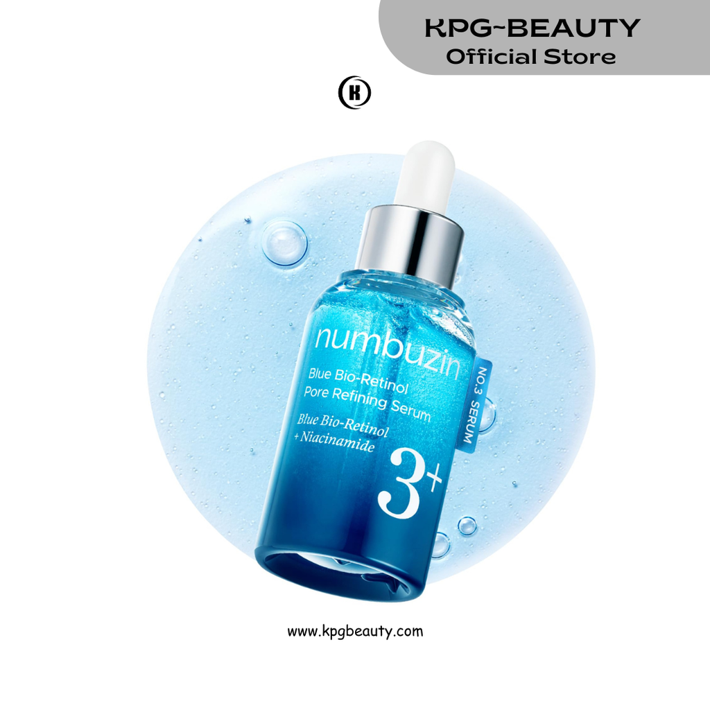 numbuzin No.3 retinol Serum | Blue Bio-Retinol Pore Refining Serum | Retinol Beginner, Tightening, Firming, BHA, Niacinamide, Peptide | 1.01 fl.0z (30ml) Numbuzin