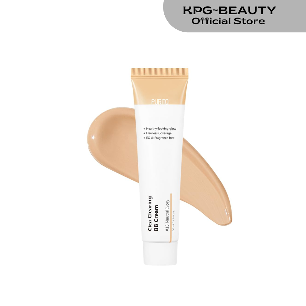 PURITO Cica Clearing BB Cream #13 Neutral Ivory 1 fl.oz / 30ml, Vegan bb cream, foundation, cruelty free Purito Seoul