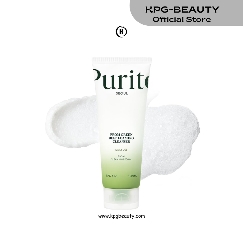 PURITO From Green Deep Foaming Cleanser 150ml / 5.07 fl.oz, pH 5.5, plant-based, natural ingredients, cruelty-free, Vegan Purito Seoul