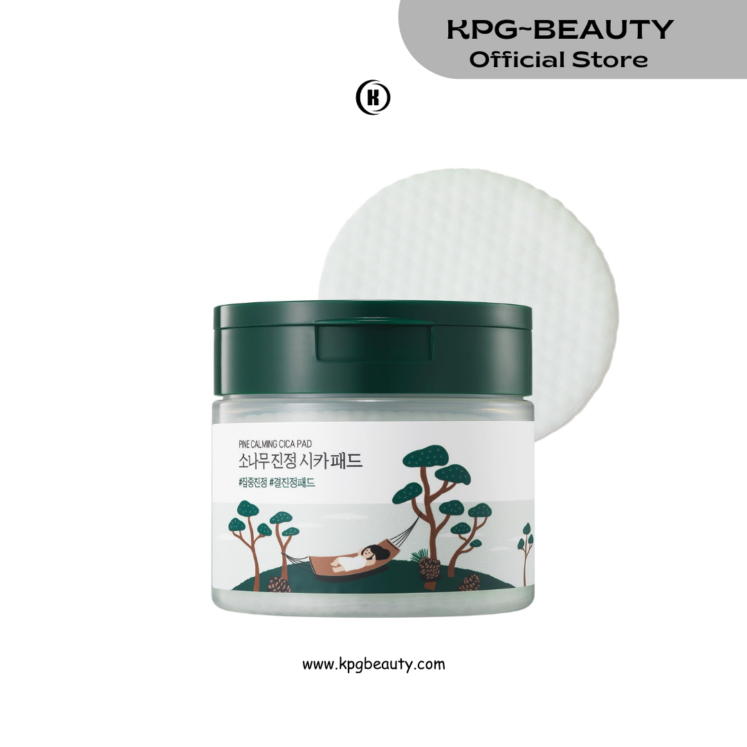ROUND LAB Pine Calming Cica Pad 50pcs, 7cm Wide Cooling and Soothing Toner Pads with Pine Cica, BHA + LHA, and Hyaluronic Acid for Heated, Acne-Prone Skin, Multi-Zone Hydration, Korean Skincare Round Lab