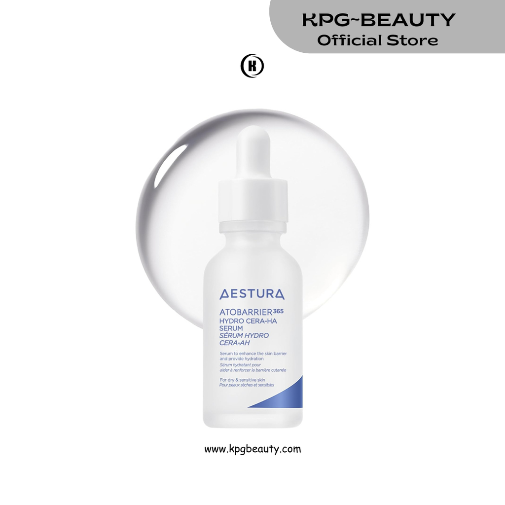 AESTURA ATOBARRIER365 Hydro CERA-HA Korean Face Serum with Ceramides, Hyaluronic Acid & Niacinamide | Lightweight Hydrating Serum for Barrier Repair & Glow For Dry & Sensitive Skin, 30ML AESTURA