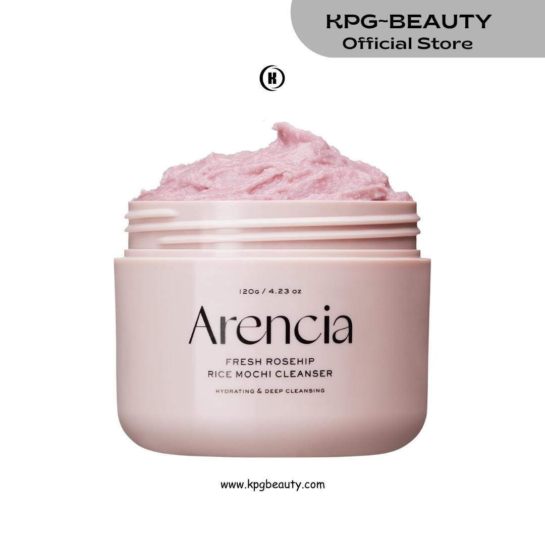 Arencia Rosehip Brightening Rice Mochi Face Cleanser & Daily Scrub - Moisturizing, Exfoliating & Deep-Cleansing - All Skin Types with Rice Powder & Rice Water Arencia