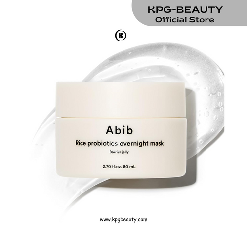 Abib Rice Probiotics Overnight Mask Barrier Jelly 2.7 fl oz I | Korean Overnight Sleeping Mask Cream Moisturizer for Glass Skin Slugging (Rice Probiotics/Barrier Jelly) 80 ml KPG BEAUTY