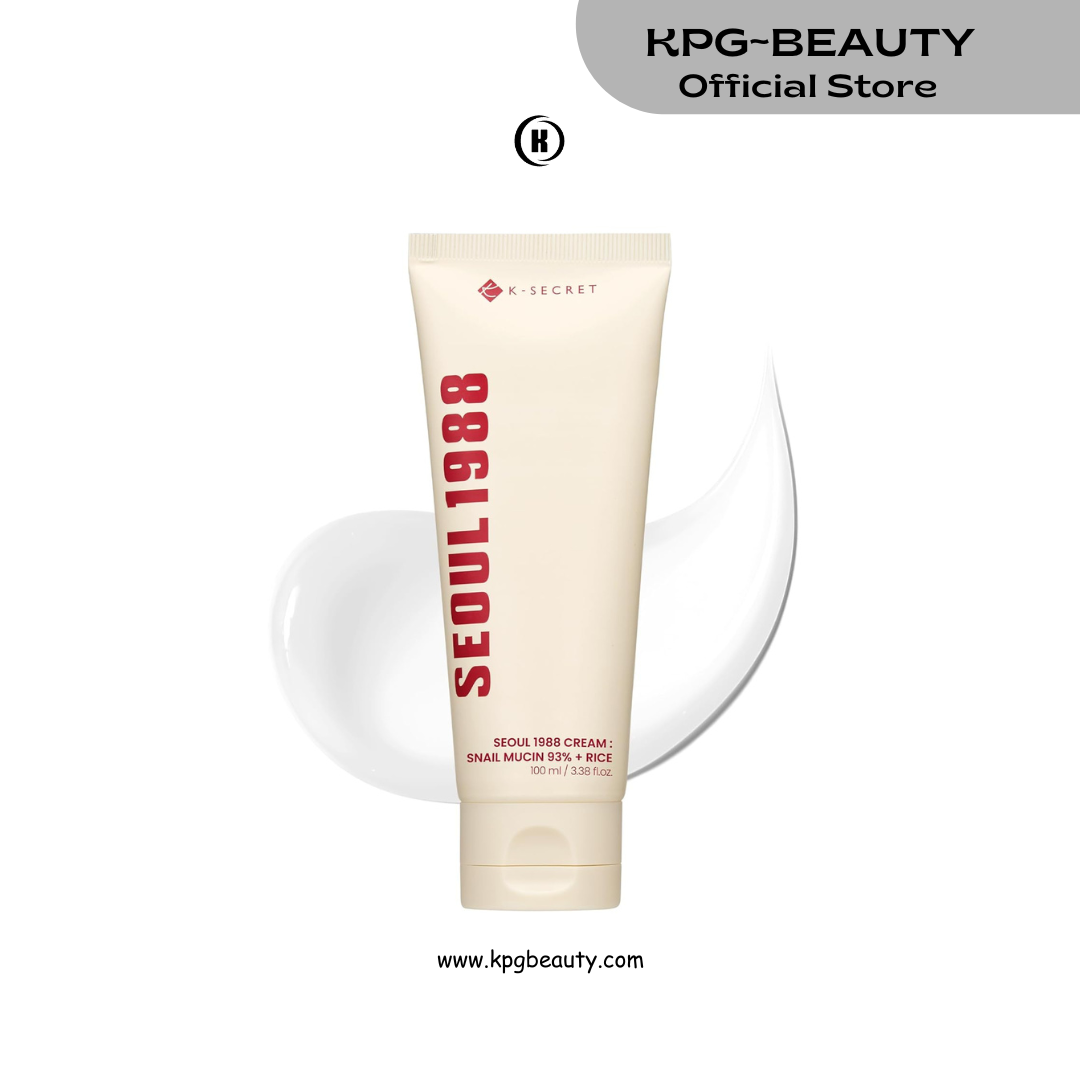K-SECRET SEOUL 1988 Snail Mucin 93% Cream – Concentrated Yet Lightweight Formula Infused with 93% Snail Mucin | Non-Sticky & Fast-Absorption Facial Cream | Korean Skincare, 100ml KPGBEAUTY