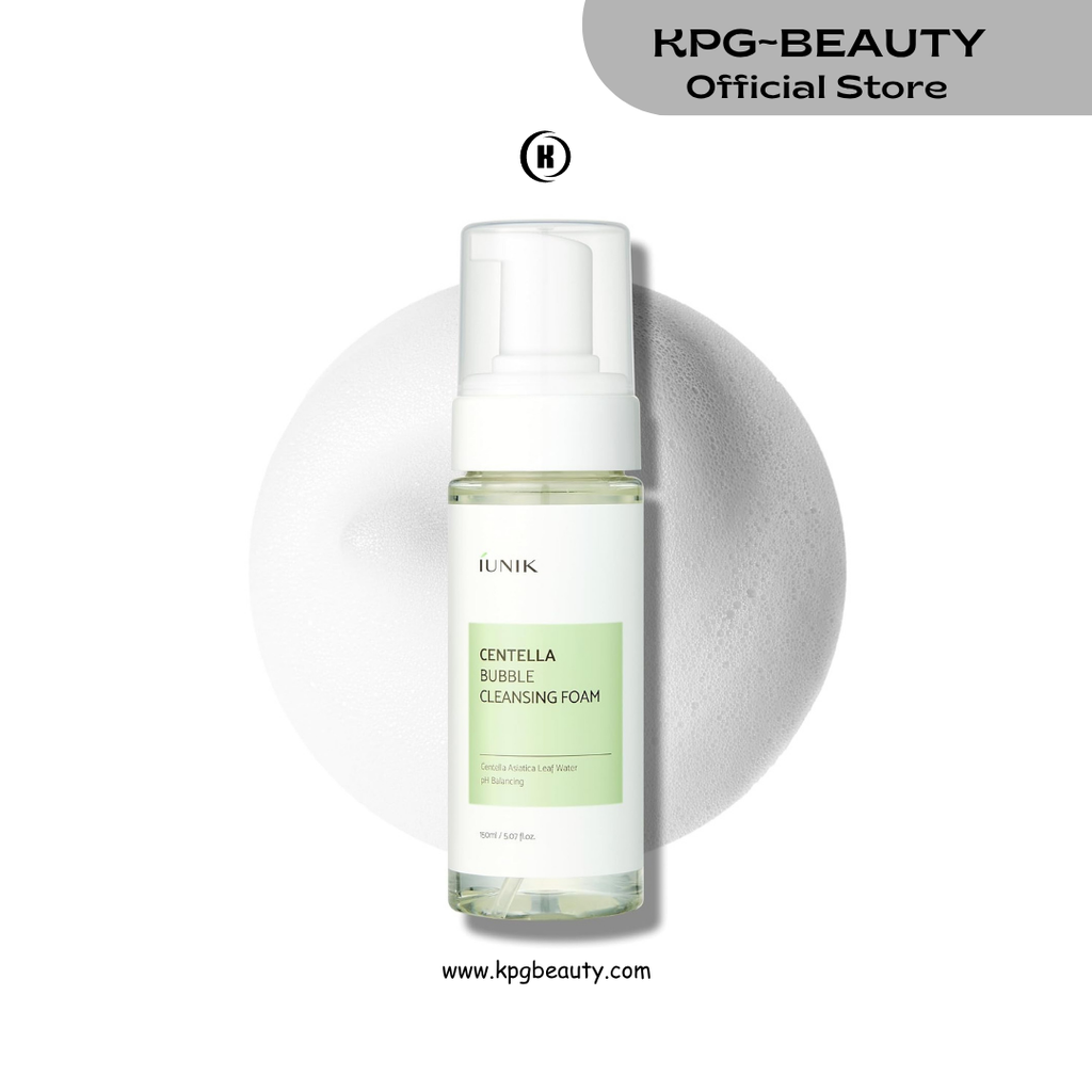 IUNIK Centella Bubble Foaming Vegan Facial Cleanser - 69% Centella Asiatica Extract, Soothing, Moisturizing, Exfoliating, Removes Pore Blackheads, Whiteheads IUNIK