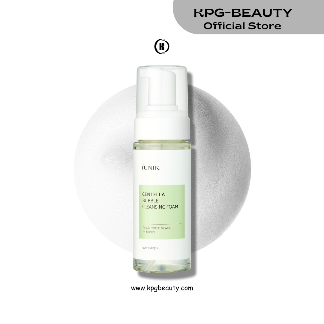IUNIK Centella Bubble Foaming Vegan Facial Cleanser - 69% Centella Asiatica Extract, Soothing, Moisturizing, Exfoliating, Removes Pore Blackheads, Whiteheads IUNIK