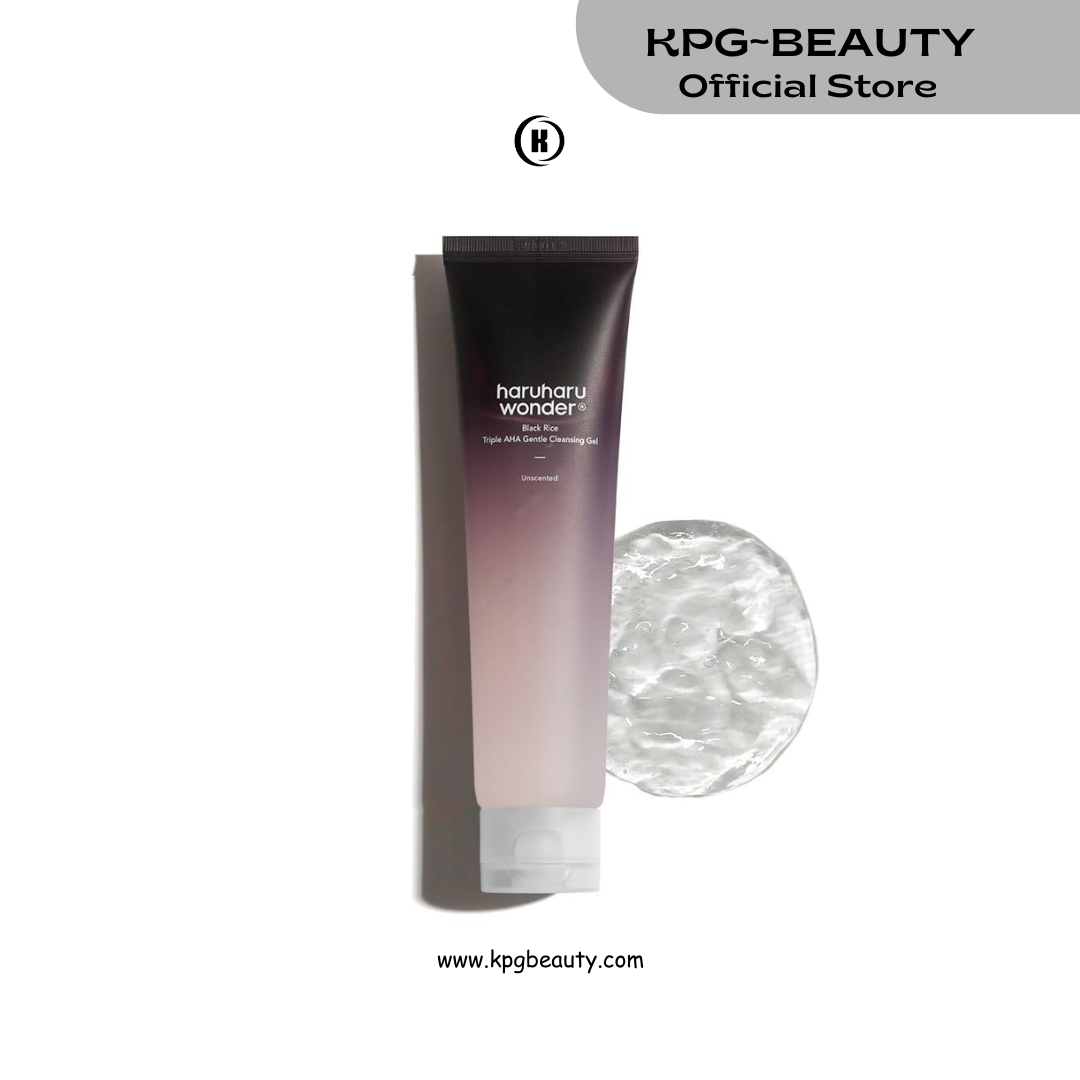 HARUHARU wonder Black Rice Triple AHA Gentle Cleansing Gel, Hydrating Cleansing gel, Gentle exfoliating, Vegan, Travel essentials, Korean Skincare, 100ML HARUHARU WONDER