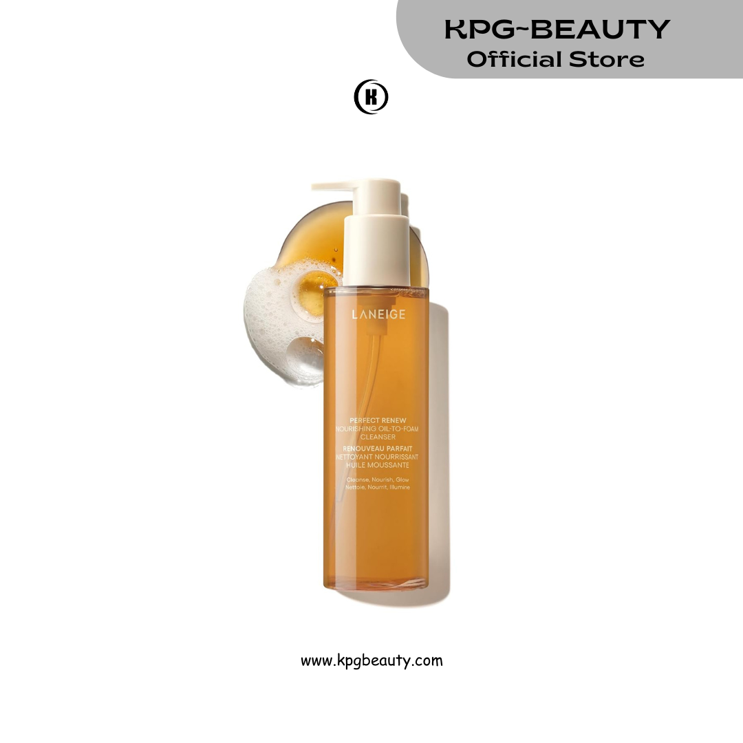 LANEIGE Perfect Renew Nourishing Oil-to-Foam Cleanser 200ml: 2-in-1 Anti-Aging Face Wash for a Radiant Glow to Remove Makeup, Sunscreen, & Impurities LANEIGE
