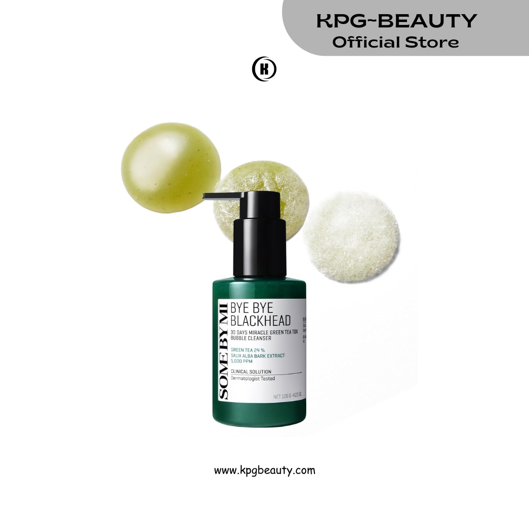 SOME BY MI Bye Bye Blackhead 30 Days Miracle Green Tea Tox Bubble Cleanser – 4.23oz, 120g – Korean Face Wash & Bubble Face Mask – Daily Blackhead-Removing Pore Minimizer for Face – Korean Skin Care Some By MI
