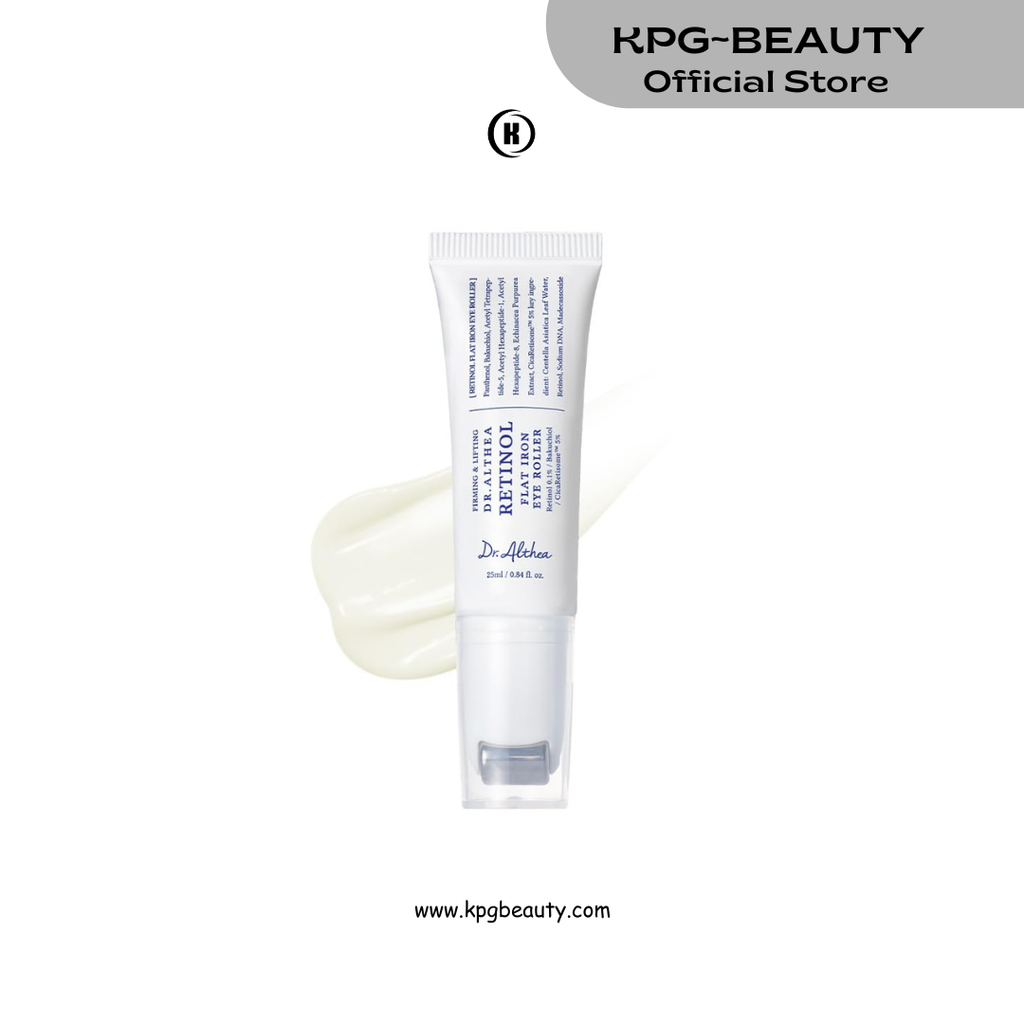 Dr.Althea Retinol Flat Iron Eye Roller | Face Lift Serum with Gua Sha Roller | Antiaging Care with Madecassoside & Centella & Hyaluronic Acid | Vegan Korean Skincare, 25ml Dr Althea
