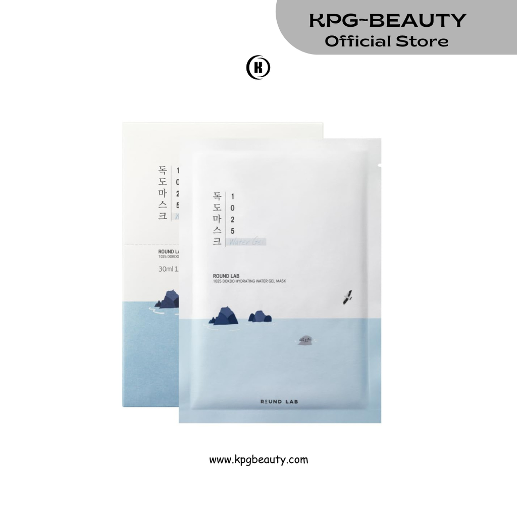 ROUND LAB 1025 Water Gel Hydration Mask(10) | Hydration locking, Cooling, Rejuvenating, Easy layering, Unscented for sensitive skin (10MASKS) Round Lab