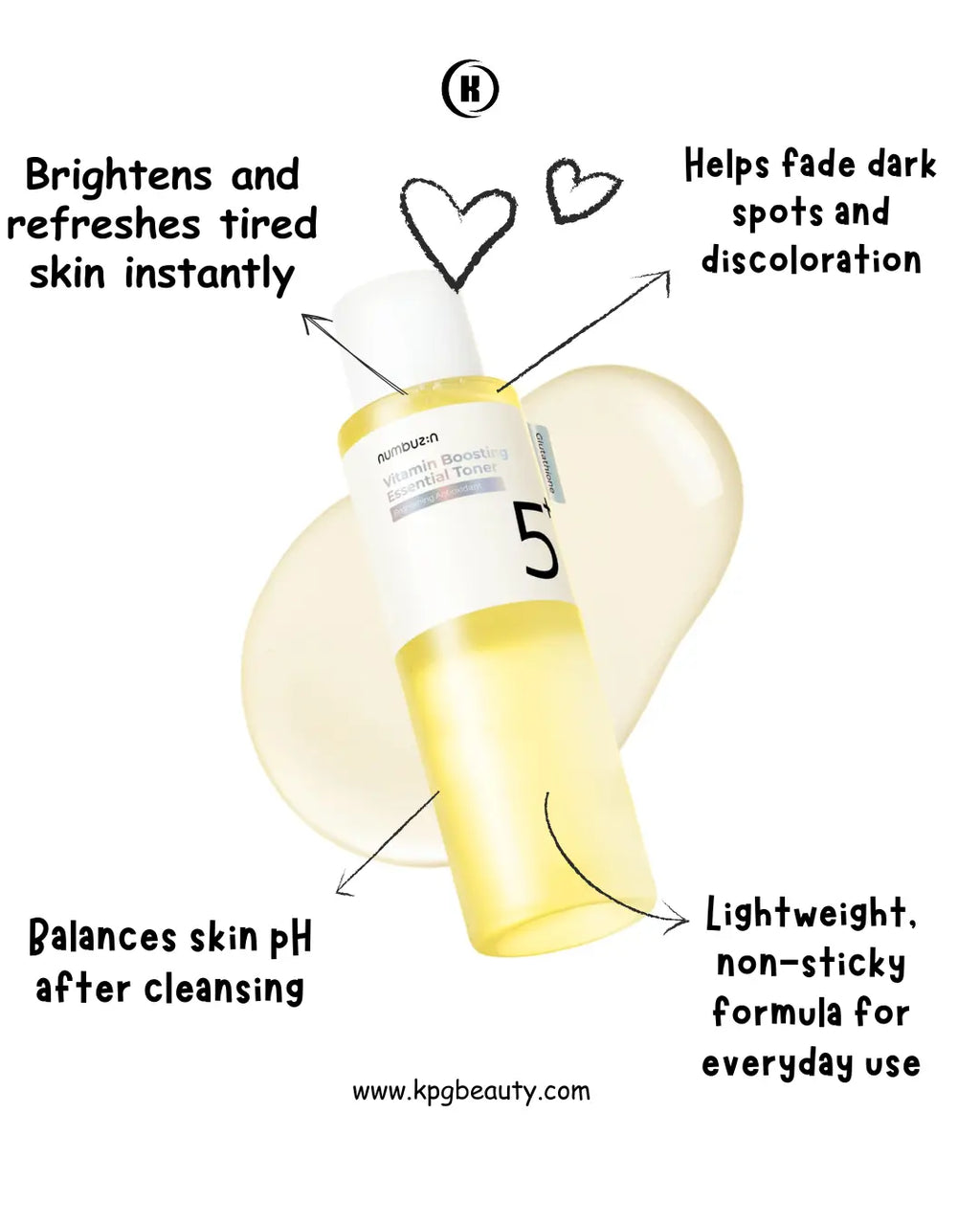 numbuzin No.5 Toner | Vitamin Boosting Essential Toner | First Step Skin Care | Improves Hyperpigmentation and Uneven Skin Tone | 6.76 fl. oz. Numbuzin