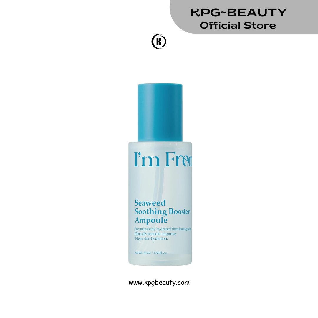 I’m From Seaweed Soothing Booster Ampoule, Lightweight Hydrating Ampoule with Seaweed Extract & Plant-Based Mucin Texture, Calming Serum for Dry & Sensitive Skin, Korean Skincare IAM FROM