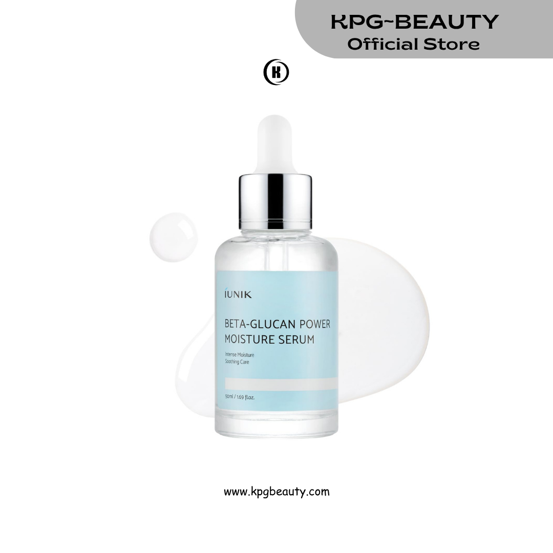 IUNIK Beta-Glucan Power Moisture Serum – Beta-Glucan & 7 Types of Peptides Deep Hydration Vegan Serum for Dry, Mature & Sensitive Skin, Korean Skincare, 50ml / 1.69 fl oz IUNIK