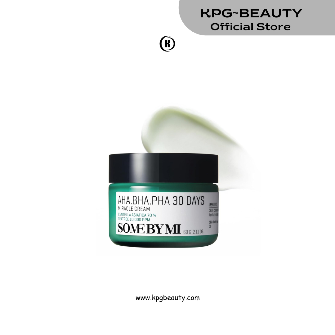SOME BY MI AHA BHA PHA 30 Days Miracle Cream - 2.02oz, 60ml - Mild Exfoliating Salicylic Acid & Centella Face Moisturizer for All Skin Types - Daily Soothing & Clarifying Face Cream - Korean Skin Care Some By MI