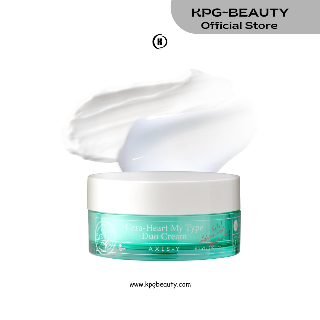 AXIS-Y Cera-Heart My Type Duo Cream with Heartleaf & Ceramide - Redness Relief & Moisture Skin Barrier Repair - Vegan Korean Skin Care Moisturizer Face Cream (2.02 fl. oz.) AXIS-Y