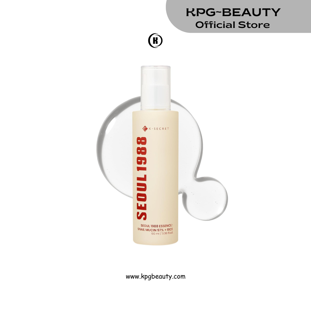K-SECRET SEOUL 1988 Snail Mucin 97% Essence – Concentrated Yet Lightweight Formula Infused with 97% Snail Mucin | Soothing & Fast-Absorption Facial Serum | Korean Skincare, 100ml KSecret