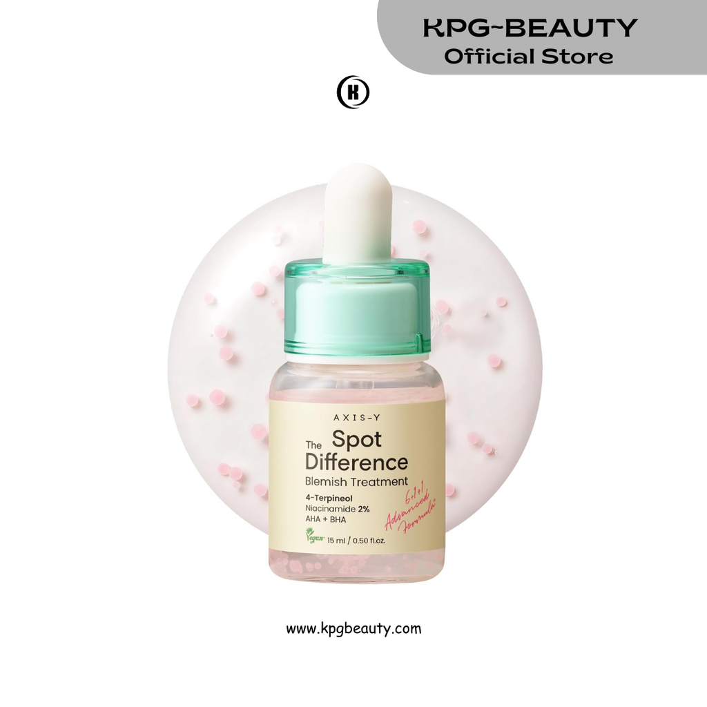 AXIS-Y Spot The Difference Blemish Spot Treatment - 4-Terpineol 2% Niacinamide AHA BHA Soothes Breakouts & Skin Barrier Repair - Vegan Korean Skin Care Face Serum (0.50 fl. oz.) AXIS-Y