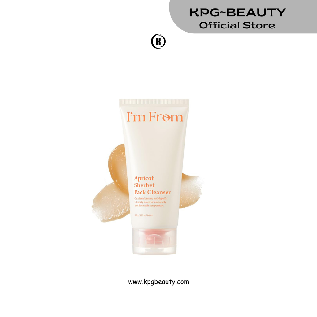 I’m From Apricot Sherbet Pack Cleanser, Korean 2-in-1 Pack to Foam Cleanser with Apricot Extract for Gentle Cooling & Refreshing Cleanser IAM FROM
