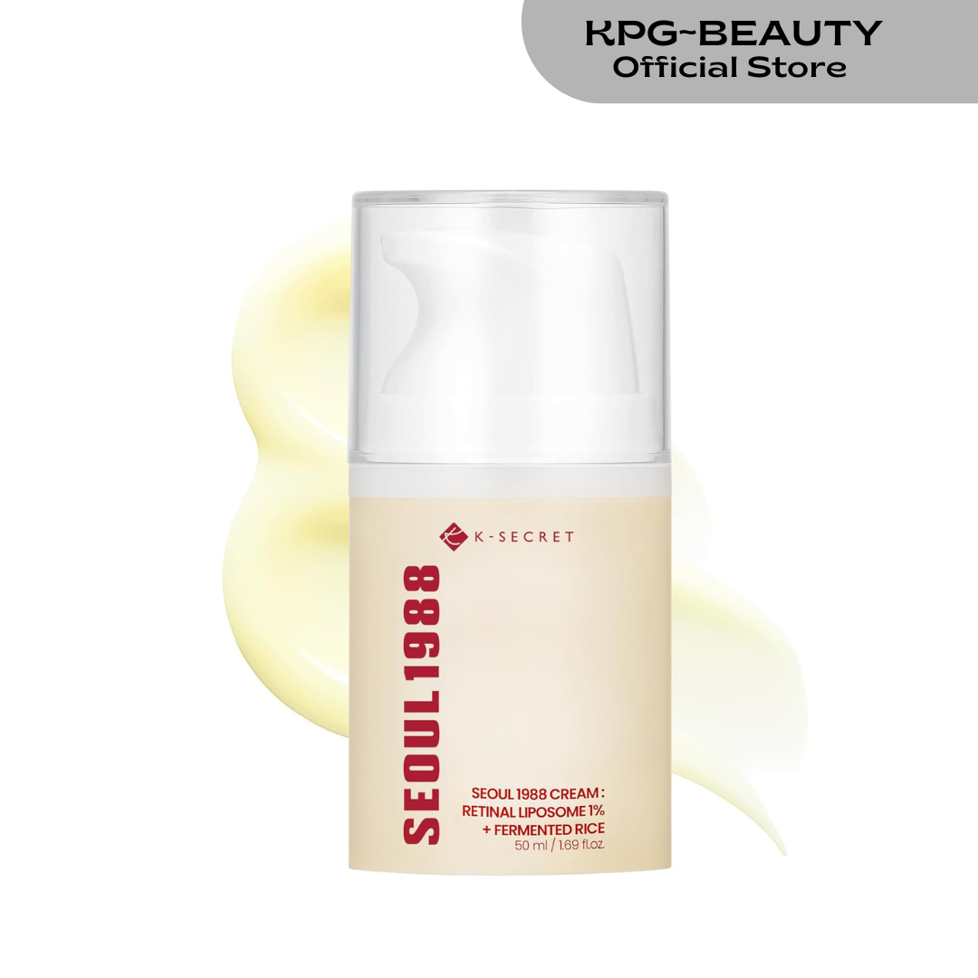 K-SECRET SEOUL 1988 Retinal Cream – Formulated with Advanced Retinal Liposome 1% and Fermented Rice Extract | Daily Fine Lines and Skin Texture Care | Korean Skincare, 50ml KSecret