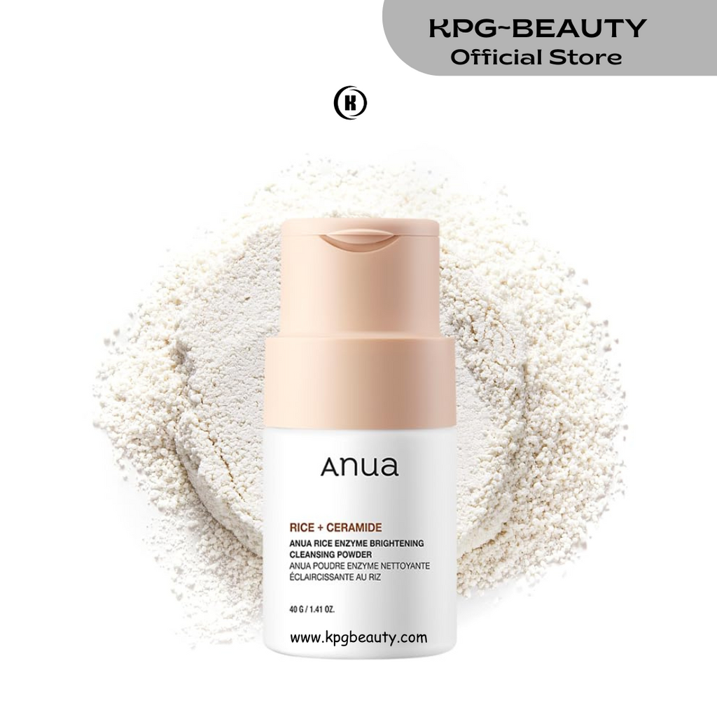 ANUA RICE ENZYME BRIGHTENING CLEANSING POWDER, Rice Mask, Ceramide, Gentle Face Wash for Brightening, Radiant Skin, Facial Cleanser for Dry Skin, Korean Skincare, Fragrance Free, 40g KPG BEAUTY