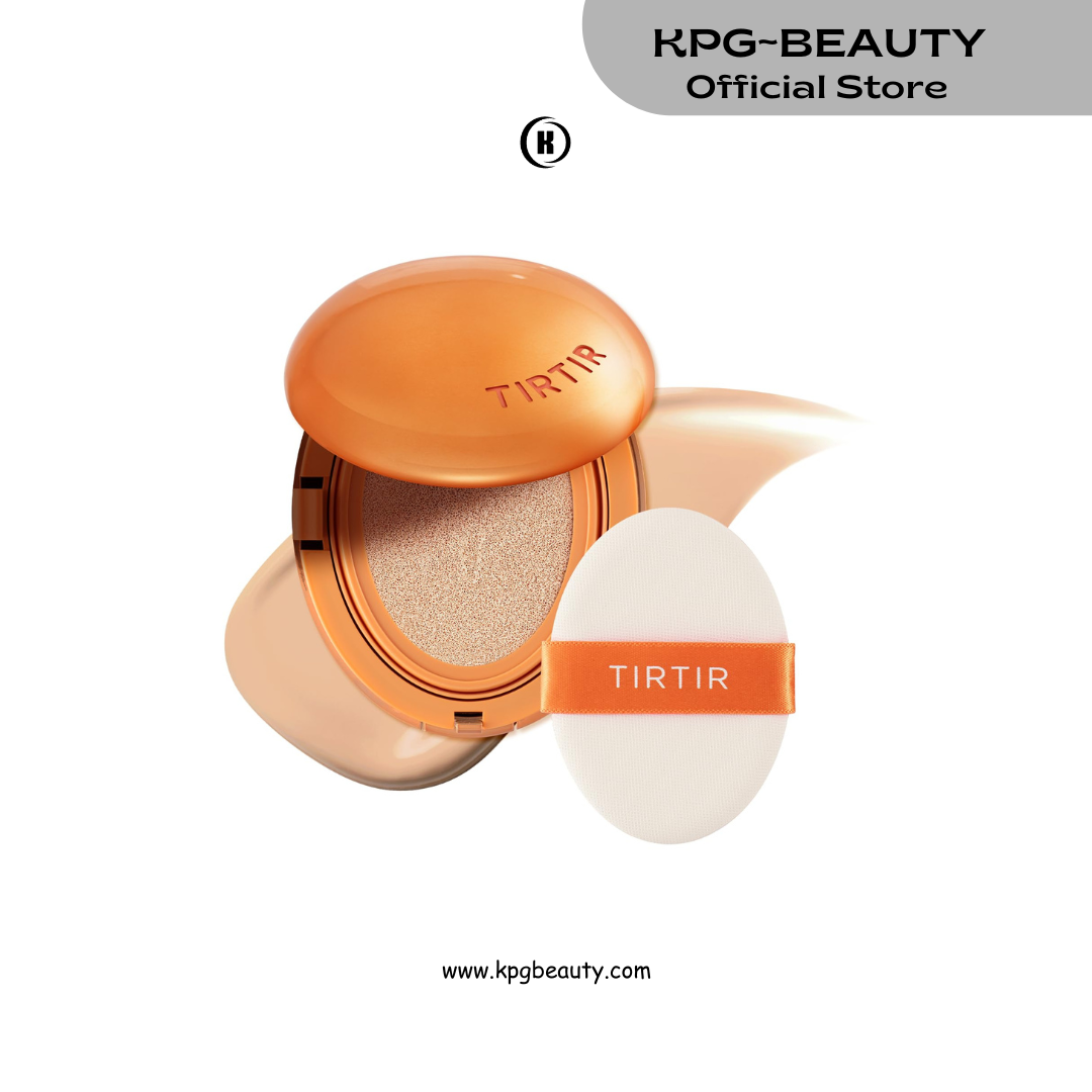 TIRTIR Mask Fit Ai Filter Cushion Foundation | AI-Like Semi-Matte Finish - Up to 72-Hour Medium to Full Coverage Korean BB Cushion Make up Beauty, #22N Shell Beige, 0.63 Fl Oz TIRTIR