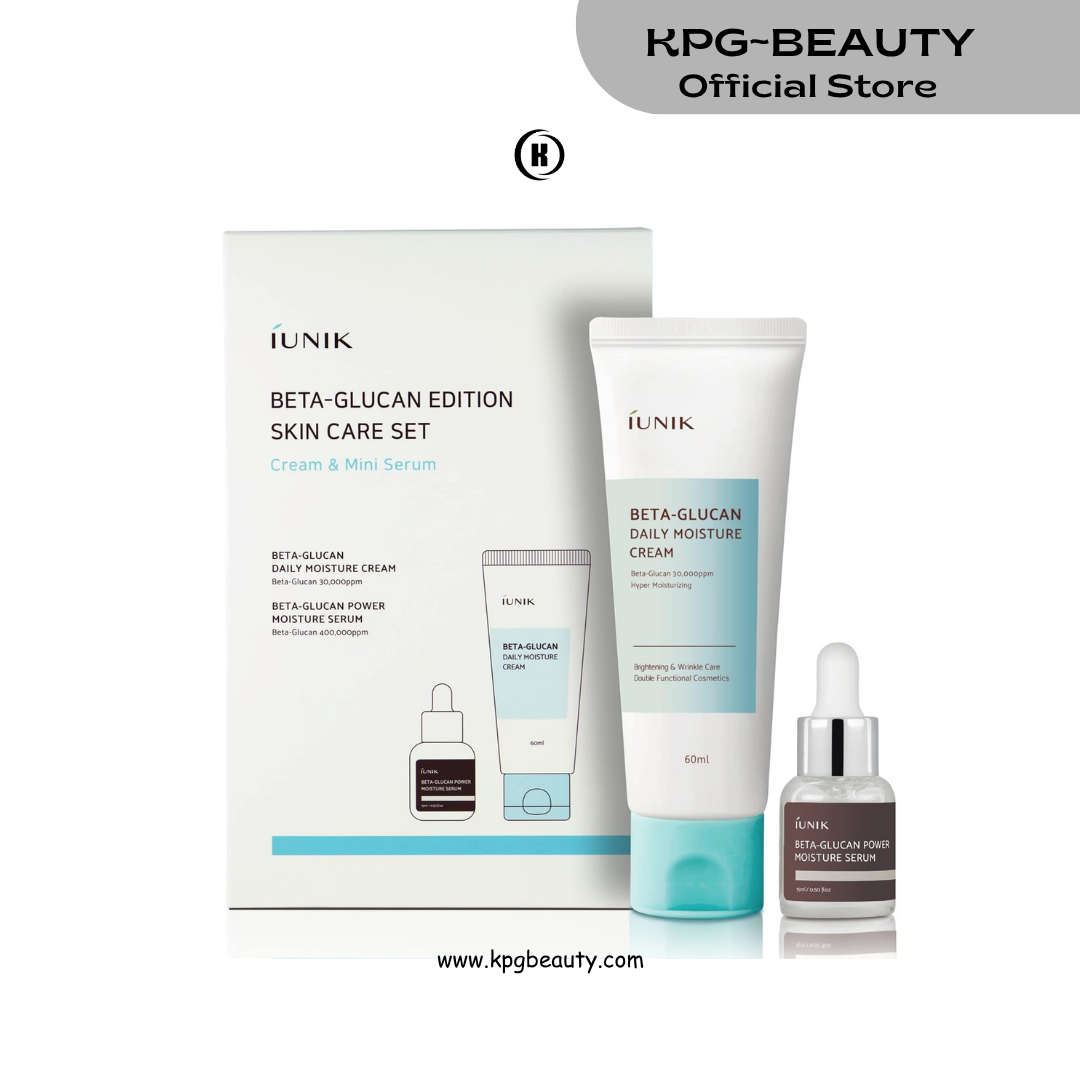 UNIK Beta-Glucan Edition Skincare Set (Cream 2.02 fl.oz. & Mini Serum 0.51 fl.oz.) - Featuring the Powerful Beta-Glucan to Moisturize, Revitalize, and Reinforce the Skin with EWG-Green Ingredients IUNIK