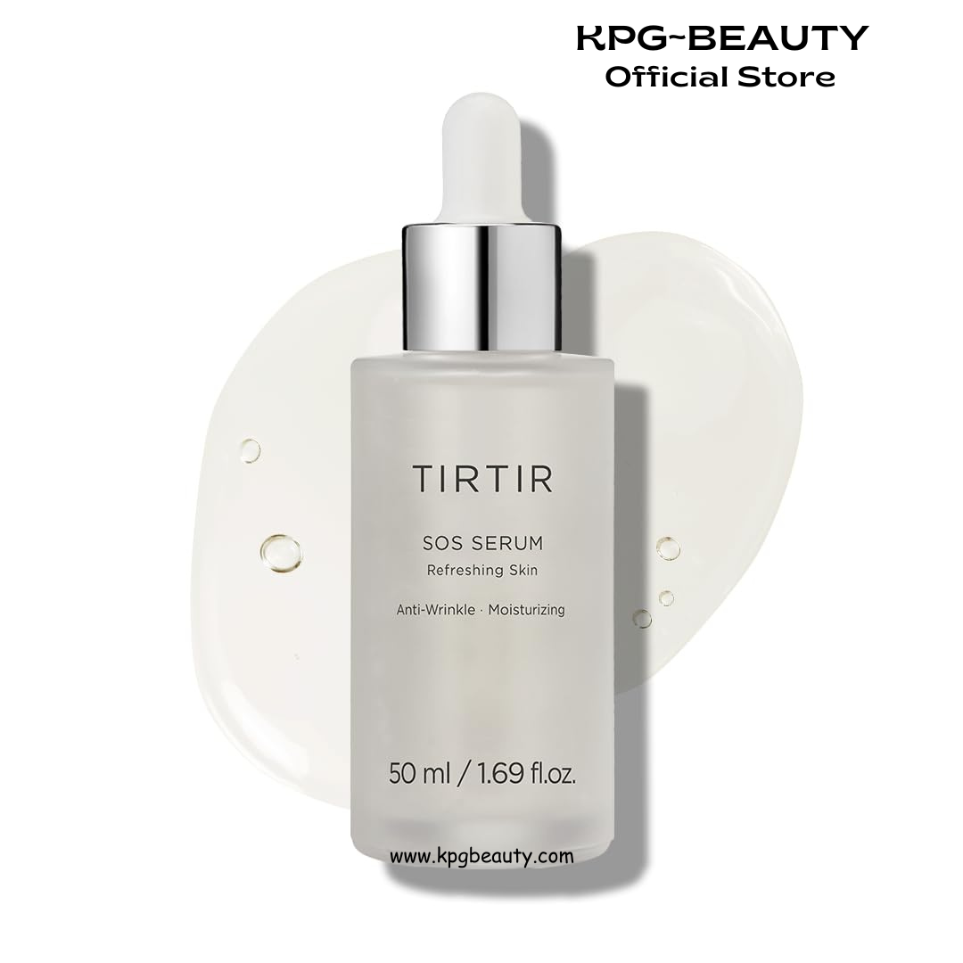 TIRTIR SOS Serum - Radiant Glow Boosting Face Serum - Plumping, Anti Aging, Hydrating - Visibly Smooth and Glowy Skin - Fragrance Free for All Skin Types, 50ml TIRTIR