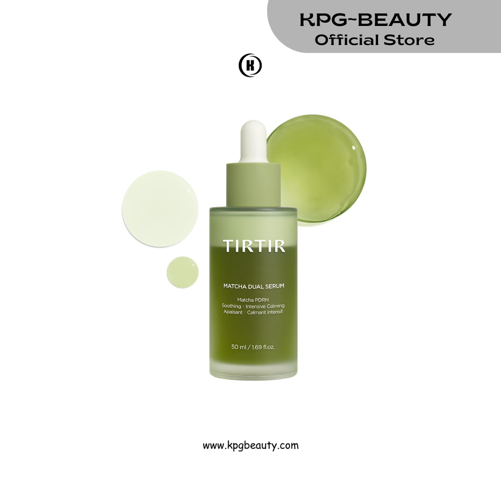 TIRTIR Matcha Dual PDRN Serum | Irritated Red Skin Relief & Glass Skin Glow with 20,000ppm Vegan Matcha PDRN, 5% Niacinamide, Hydrating Non-Sticky Korean Face Serum for Sensitive & Acne-Prone Skin 50ML TIRTIR