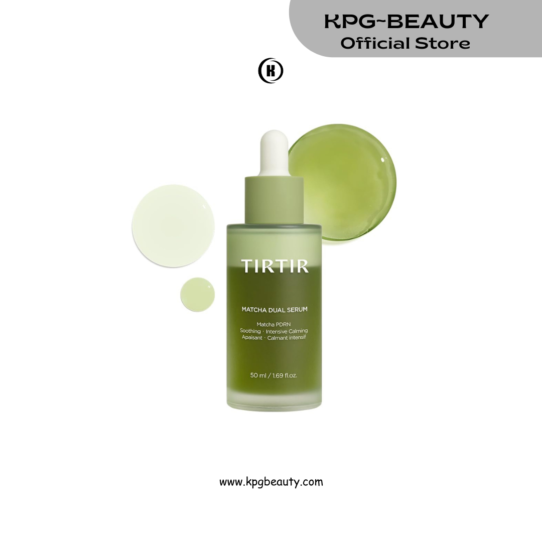 TIRTIR Matcha Dual PDRN Serum | Irritated Red Skin Relief & Glass Skin Glow with 20,000ppm Vegan Matcha PDRN, 5% Niacinamide, Hydrating Non-Sticky Korean Face Serum for Sensitive & Acne-Prone Skin 50ML TIRTIR