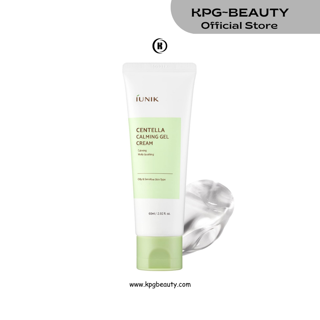 IUNIK Centella Calming Gel Cream – Centella & Tea Tree Non-Comedogenic Lightweight Gel Moisturizer for Soothing & Blemish Care, Korean Skincare for Oily, Sensitive & Acne-Prone Skin, 60ml IUNIK