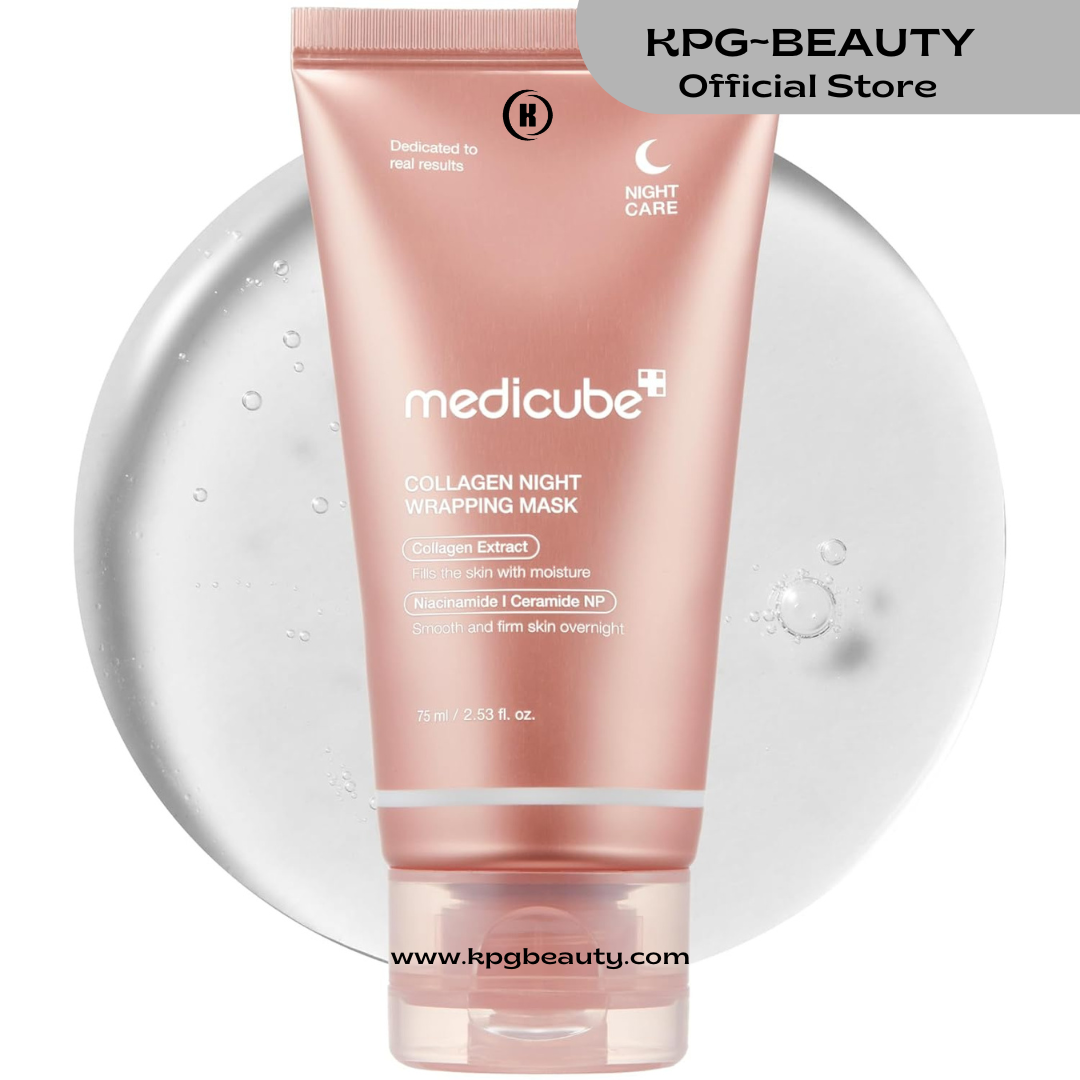 Medicube Collagen Overnight Wrapping Peel Off Facial Mask Pack - Elasticity & Hydration Care, Reduces Sagging & Dullness - Hydrolyzed Collagen For Glowing Skin - Korean Skin Care 75 ml