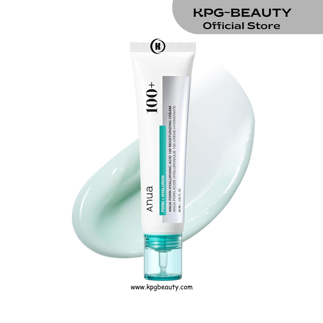 ANUA PDRN Hyaluronic Acid 100 Moisturizing Cream, Lightweight Hydrating Moisturizer with Salmon PDRN, Hyaluronic acid, Collagen for Glass Skin, Korean Skin Care 60ml