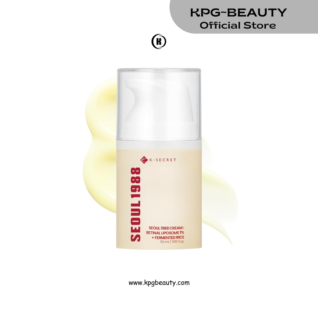 K-SECRET SEOUL 1988 Retinal Cream – Formulated with Advanced Retinal Liposome 1% and Fermented Rice Extract | Daily Fine Lines and Skin Texture Care | Korean Skincare, 50ml KSecret