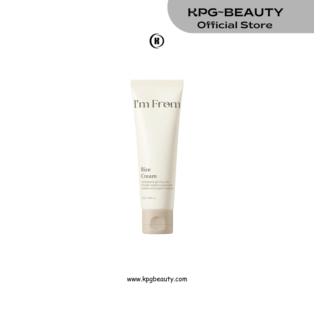 I’m From Rice Cream, Hydrating Face Moisturizer with Rice Water & Ceramide, Lightweight Barrier Cream for Dry & Combination Skin, Korean Skincare 50ml IAM FROM