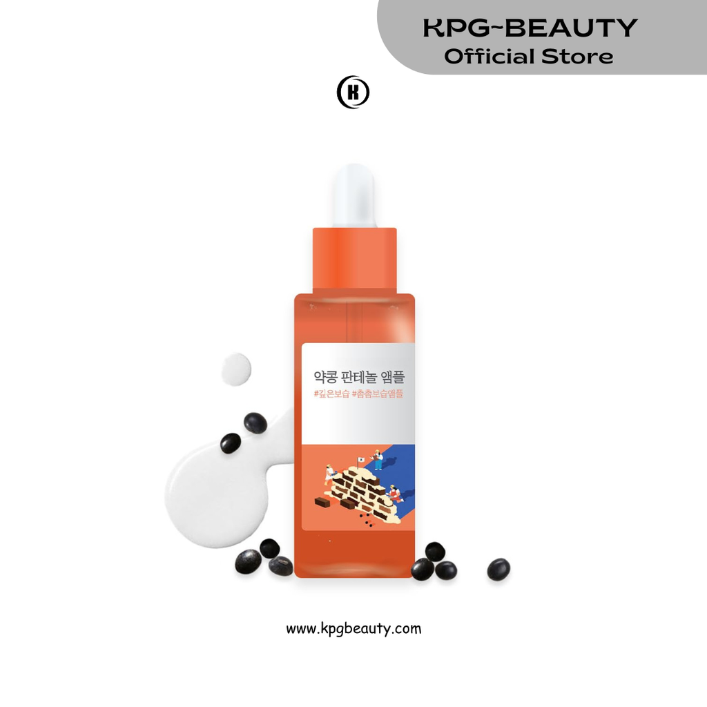ROUND LAB Soybean Panthenol Ampoule 1.69 Fl Oz, Deep Hydration Serum with Nano Niosome Panthenol, and Ceramides for Skin Barrier Strengthening and Non Sticky Moisture Retention, Korean Skincare Round Lab
