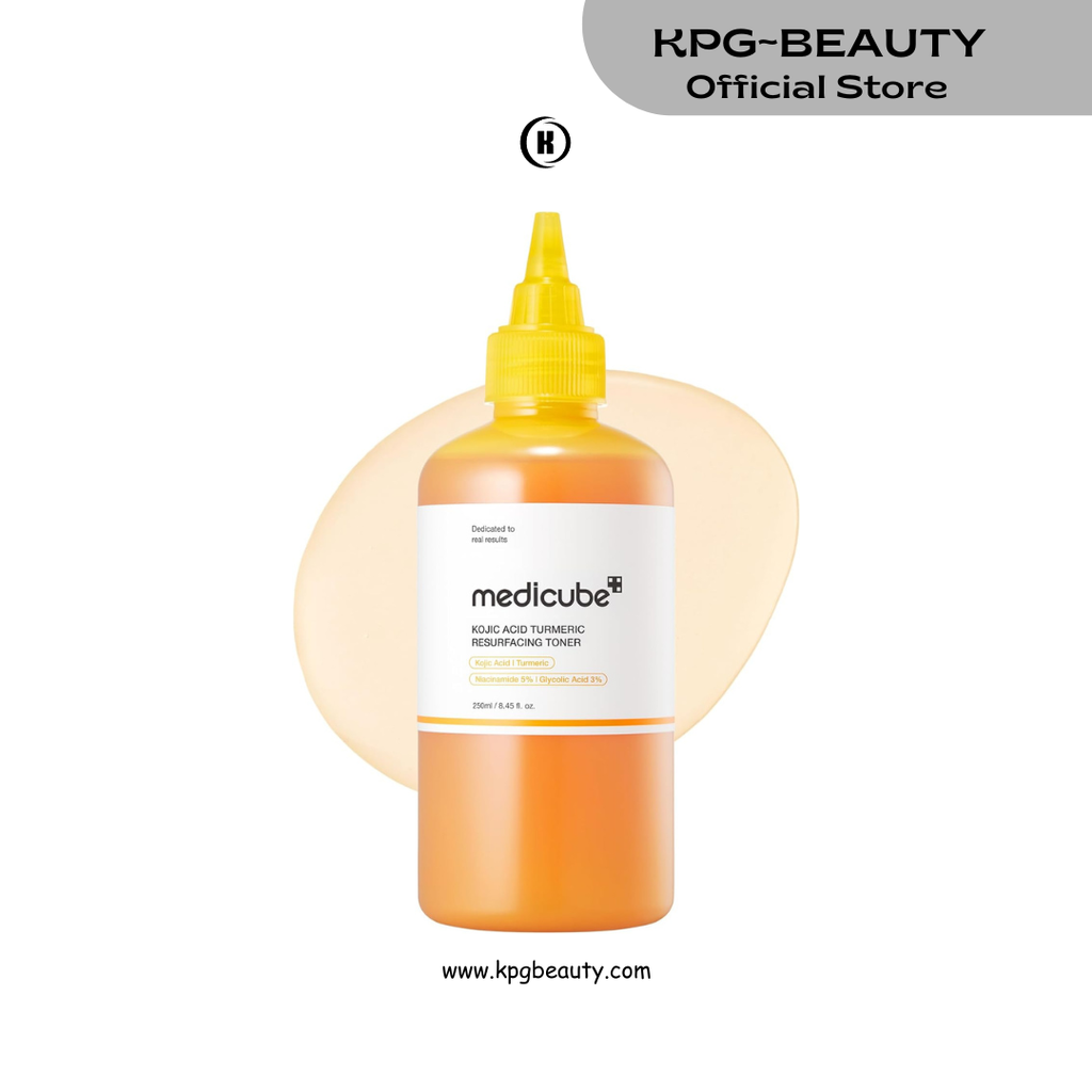 medicube Kojic Acid Turmeric Smoothing Toner for Face & Body | Lightweight Toner for Balancing Uneven Skin Tone & Texture | Niacinamide, Glycolic Acid for Clear Glass Skin | 8.45 fl.oz Medicube
