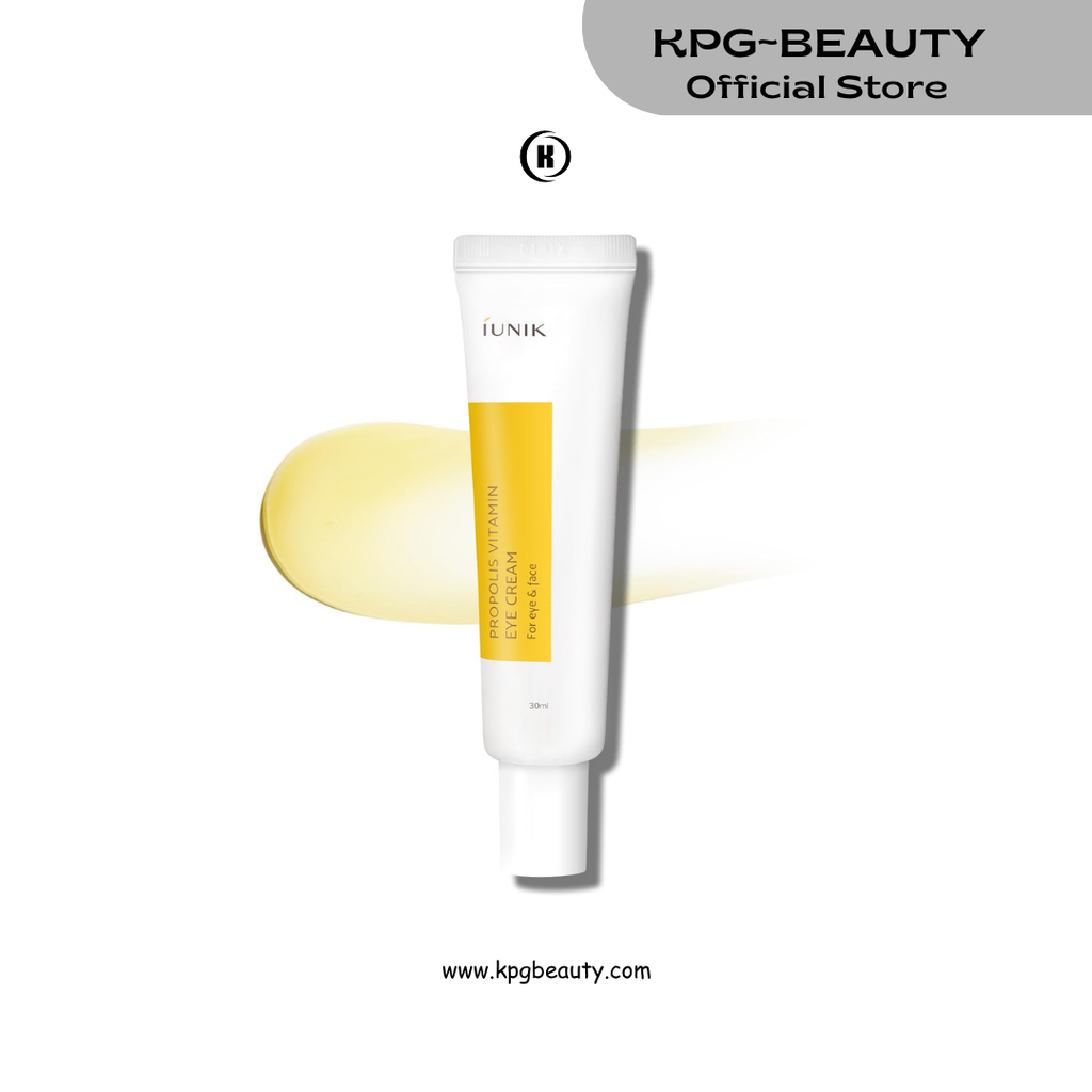 IUNIK Propolis Vitamin Eye Cream – Propolis & Vitamin C Lightweight Cream for Dark Circles, Puffiness & Fine Lines, Korean Skincare, 30ml IUNIK