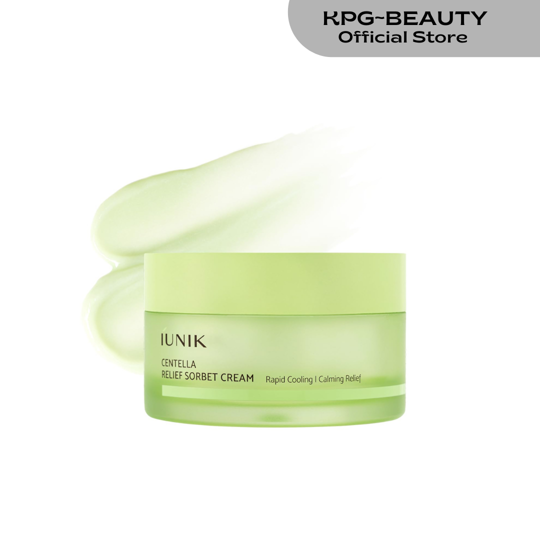 IUNIK Centella Relief Sorbet Cream – Instant Cooling & Calming Moisturizer for Sensitive & Redness-Prone Skin, Lipo Soothing Relief Complex, Oil Control & Deep Hydration, 50ml IUNIK